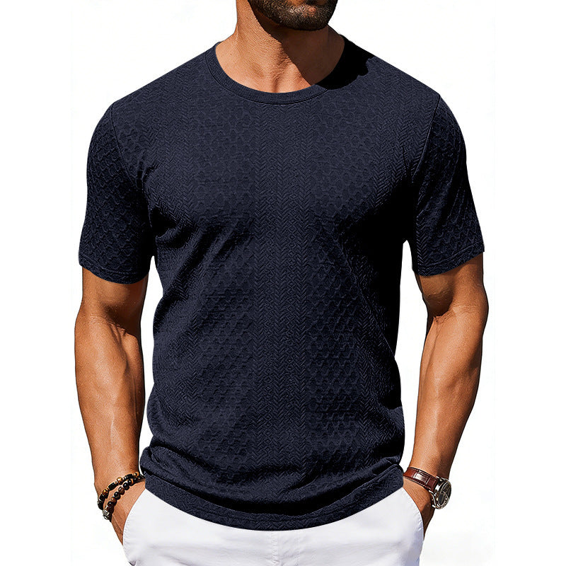 Men's Textured Jacquard Short-Sleeve Shirt