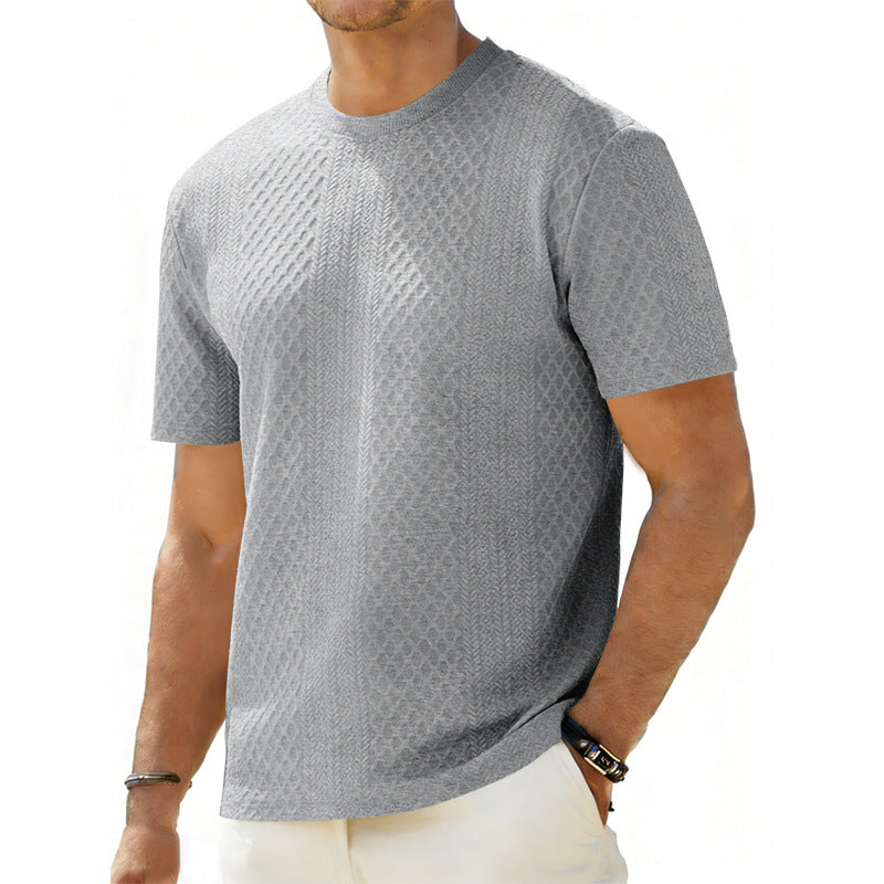 Men's Textured Jacquard Short-Sleeve Shirt