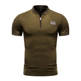 Casual Stand-Up Collar T-Shirt Men's Polo Shirt
