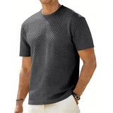 Men's Textured Jacquard Short-Sleeve Shirt