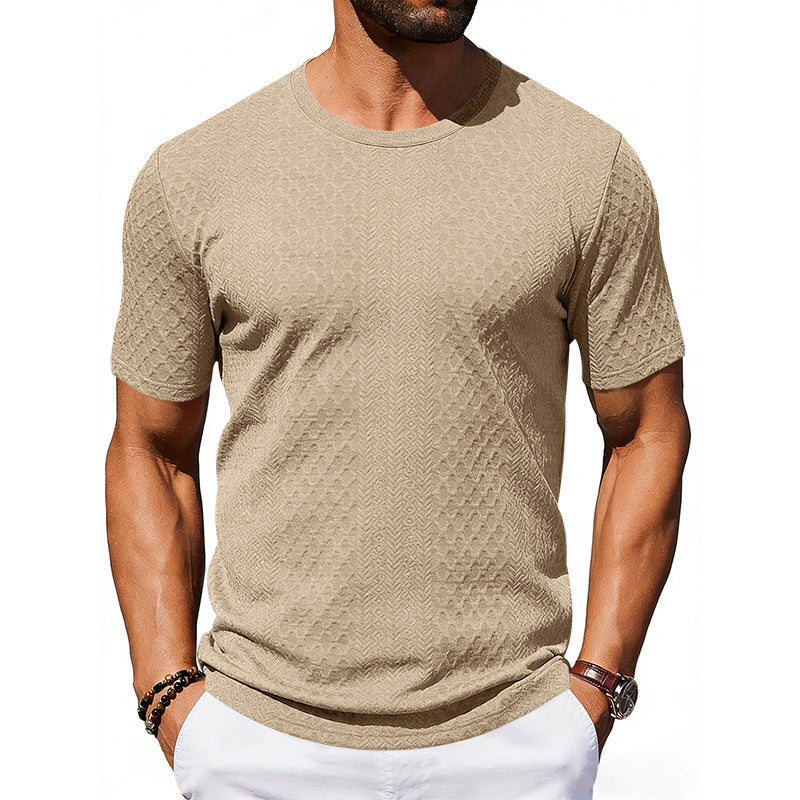 Men's Textured Jacquard Short-Sleeve Shirt