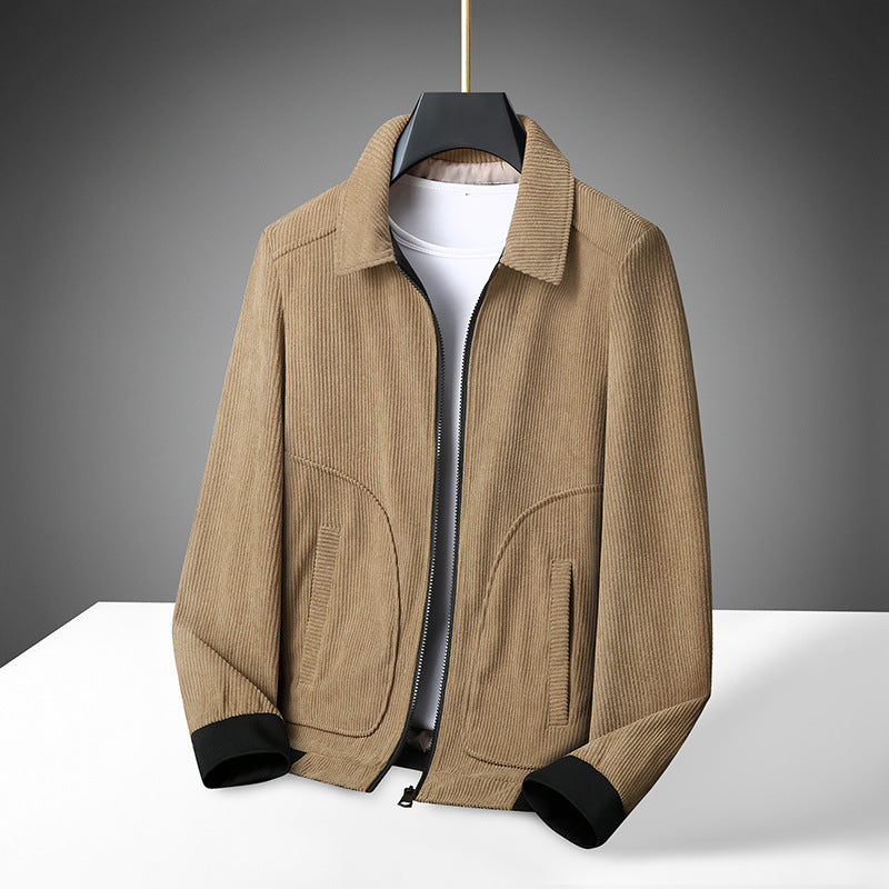 Chamarra de Pana Gruesa para Hombre - Corte Amplio Talla Plus