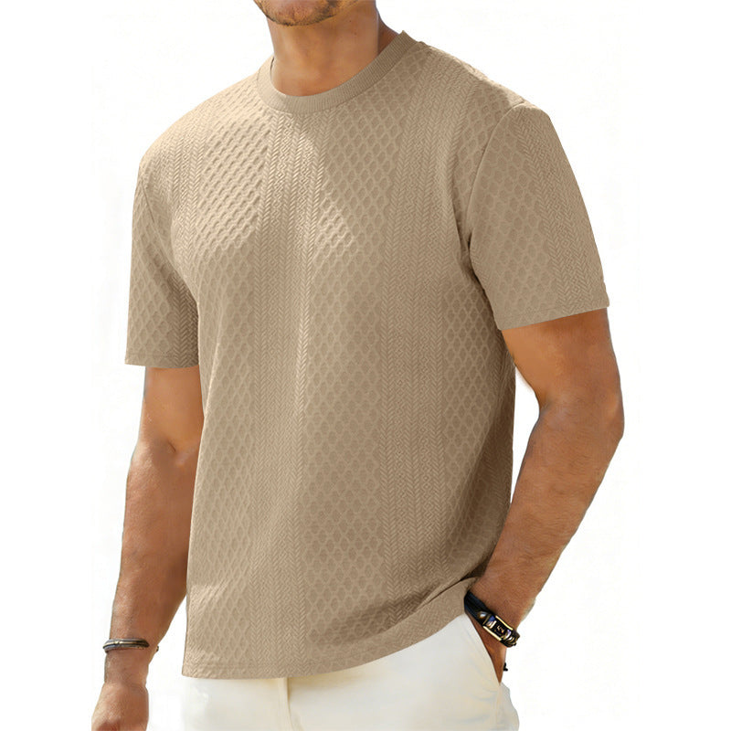 Men's Textured Jacquard Short-Sleeve Shirt