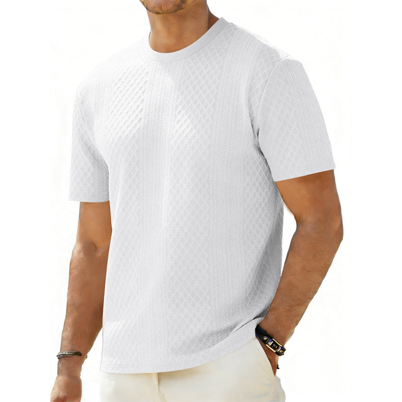 Men's Textured Jacquard Short-Sleeve Shirt